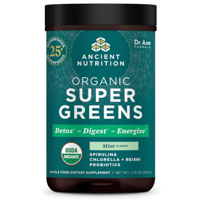 Ancient Nutrition Organic Supergreens Mint Powder, 7.23 oz.