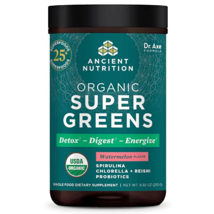 Ancient Nutrition Organic Supergreens Watermelon Powder, 7.23 oz.