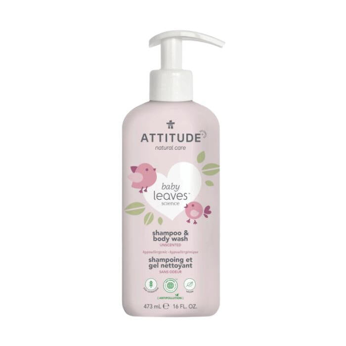 Attitude 2-IN-1 Shampoo & Body Wash Unscented, 16 oz.