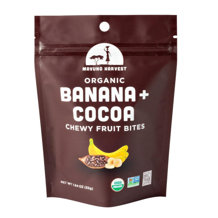 Mavuno Harvest Organic Fruit Bites, Banana & Cocoa, 1.94 oz.