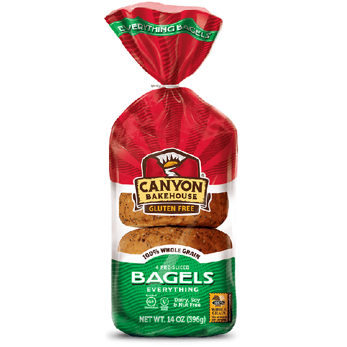 Canyon Bakehouse Gluten Free Everything Bagels, 4 Count