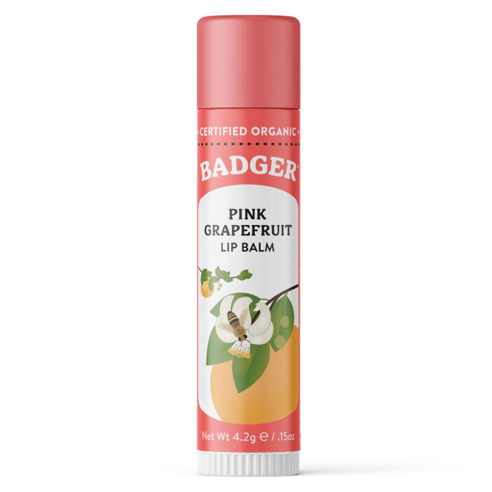 Badger Pink Grapefruit Classic Lip Balm, .15 oz