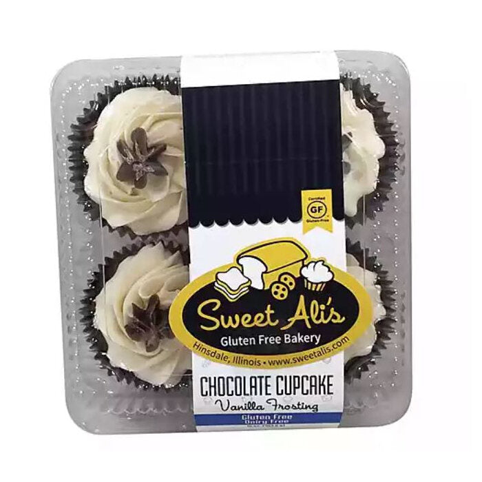 Sweet Ali's Dairy Free Chocolate Cupcake with Vanilla Frosting, 4-Pack