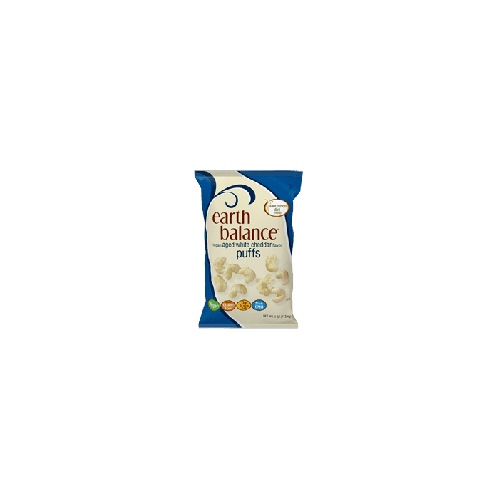 Earth Balance Vegan Aged White Cheddar Puffs, 4 oz.