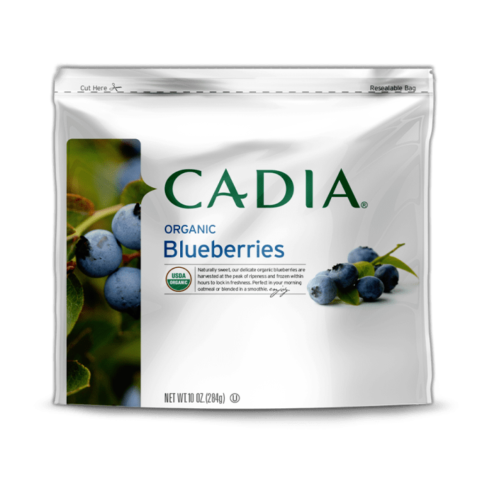 Cadia Frozen Organic Blueberries, 10 oz.