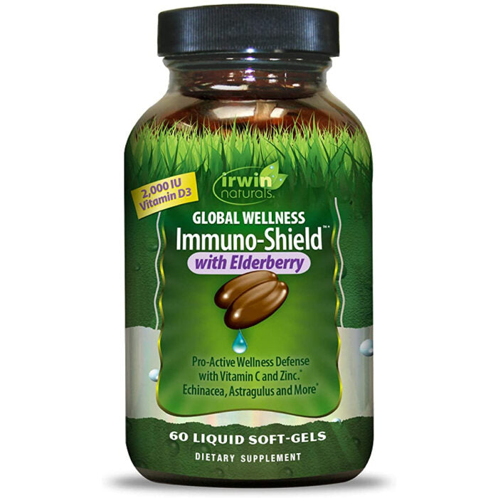 Irwin Naturals Global Wellness Immuno-Shield with Elderberry, 60 softgels