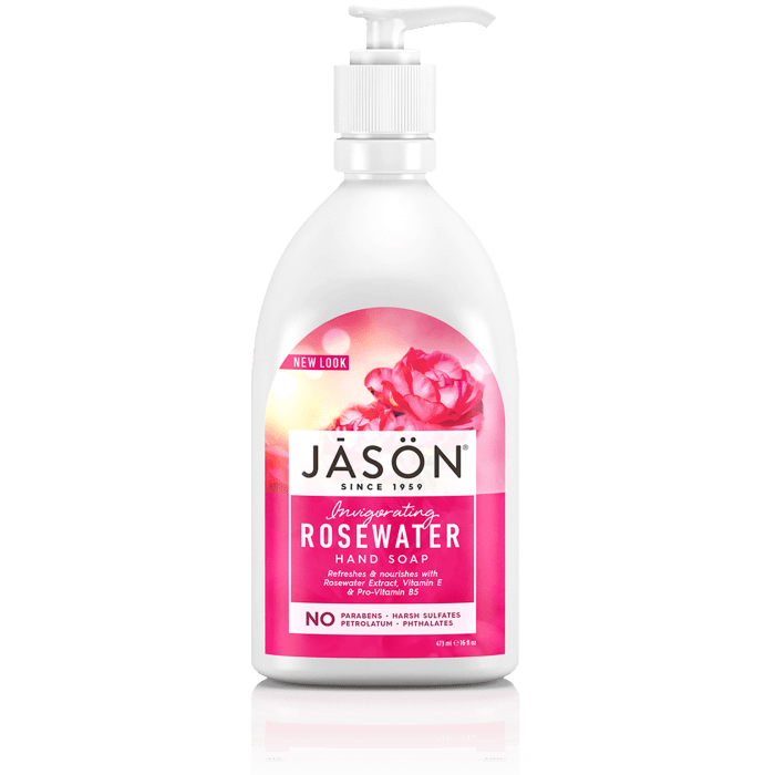 Jason Invigorating Rosewater Hand Soap, 16 fl. oz.