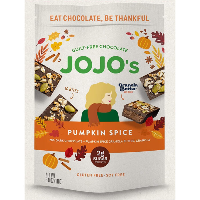 Jojo's Dark Chocolate Pumpkin Spice Delight Bites, 3.9 oz.