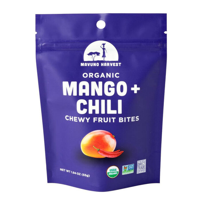 Mavuno Harvest Organic Fruit Bites, Mango & Chili, 1.94 oz.