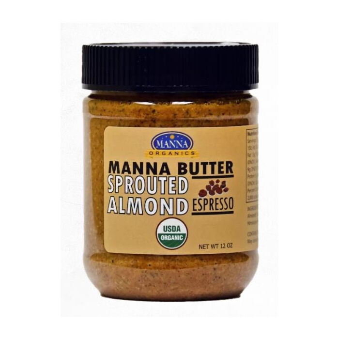 Manna Organics Sprouted Almond Espresso Butter, 12 oz.