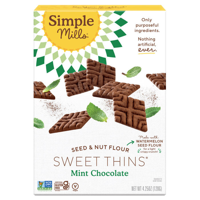 Simple Mills Sweet Thins Mint Chocolate Cookies, 4.25 oz.