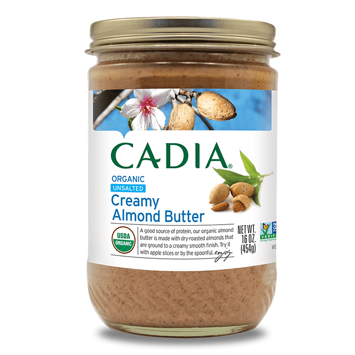 Cadia Organic Unsalted Creamy Almond Butter, 16 oz.