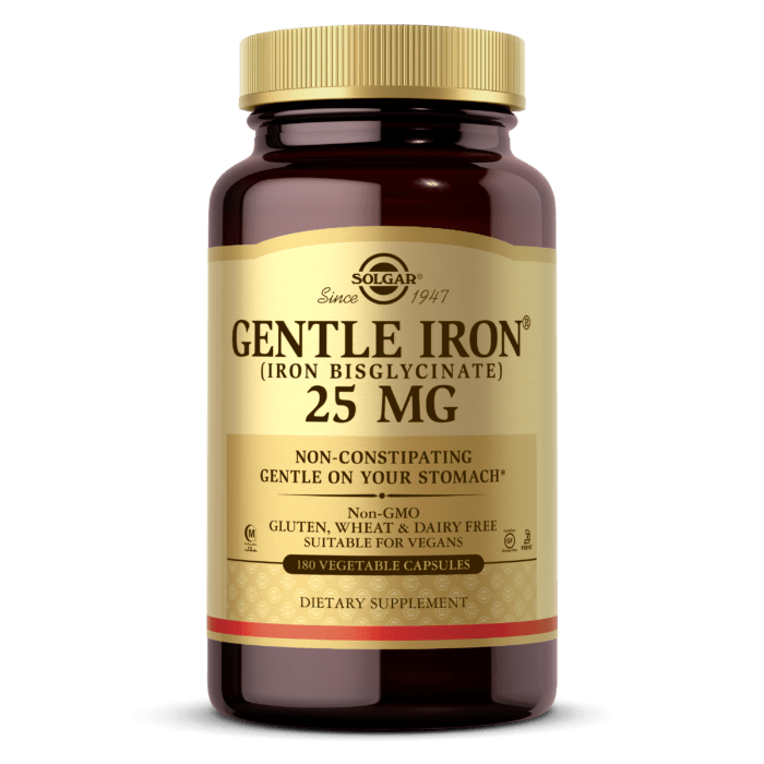 Solgar Gentle Iron 25 MG, 180 Capsules