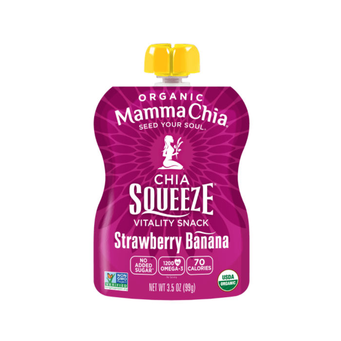 Mamma Chia Squeeze Strawberry Banana, 3.5 oz.