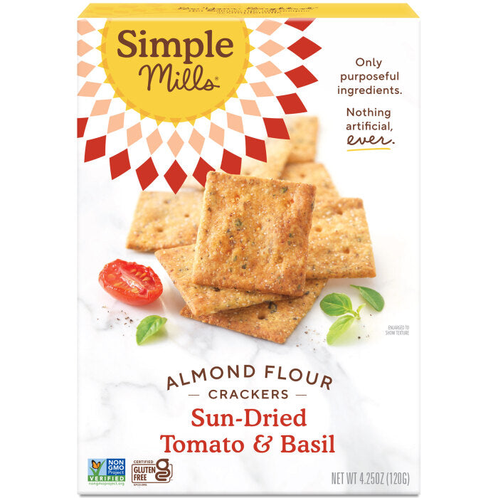 Simple Mills Sun-dried Tomato & Basil Almond Flour Crackers, 4.25 oz.