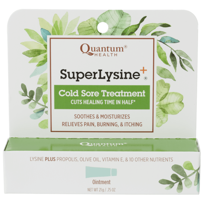 Quantum Super Lysine+ Cold Sore Treatment Ointment, 0.75 oz.