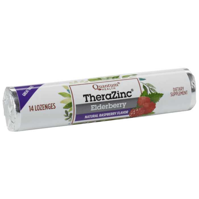 Quantum TheraZinc Elderberry Lozenges, 14 Count