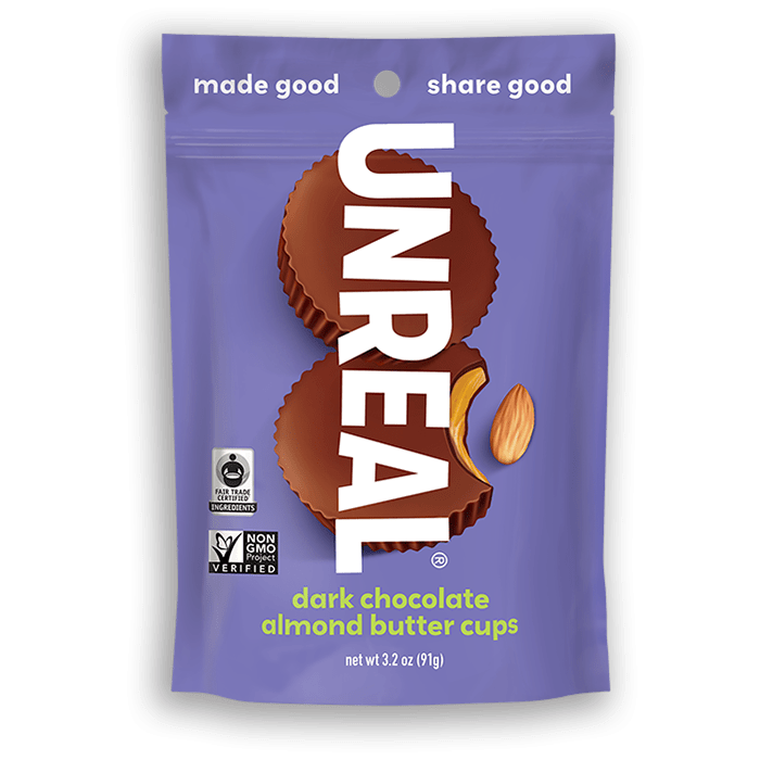 Unreal Dark Chocolate Almond Butter Cups, 3.2 oz.