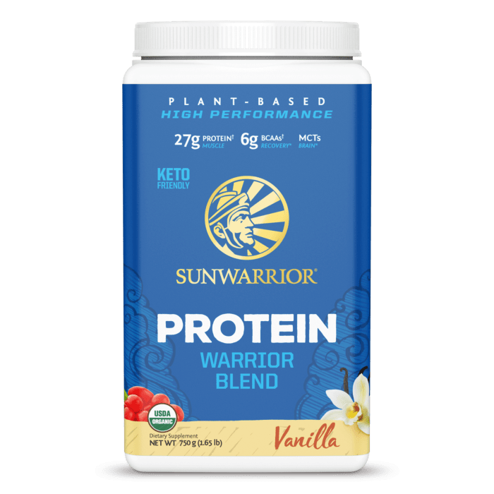 Sunwarrior Protein Warrior Blend, Vanilla, 1.65 lb.