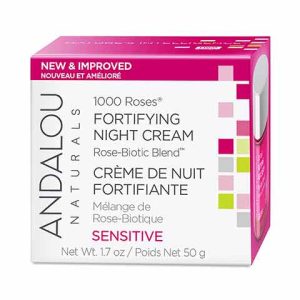 1000 Roses Fortifying Night Cream, Rose-Biotic Blend, 1.7, by Andalou Naturals