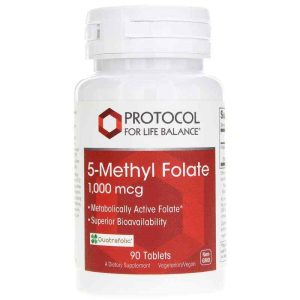 5-Methyl Folate 1,000 Mcg, 90 Tablets, by Protocol For Life Balance