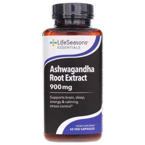 Ashwagandha 900 Mg, 60 Veg Capsules, by LifeSeasons