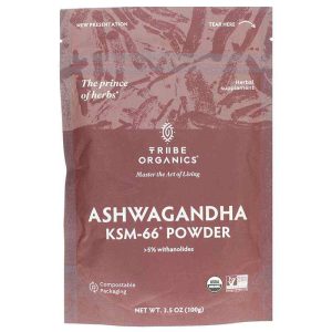 Ashwagandha KSM-66 Powder, 3.5 Oz, by Tribe Organics