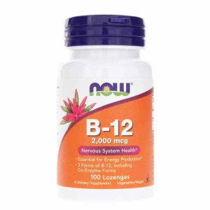 B-12 2,000 Mcg, 100 Lozenges, by NOW Foods