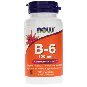 B-6 100 Mg, 100 Capsules, by NOW Foods