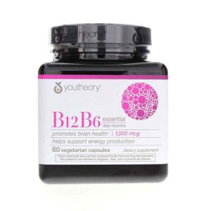 B12 B6 Essential Daily Vitamins, 60 Veg Capsules, by Youtheory