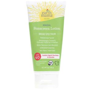 Baby Mineral Sunscreen Lotion SPF 40, 3 Oz, by Earth Mama Organics