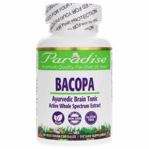 Bacopa Organic 250 Mg, 60 Veg Capsules, by Paradise Herbs