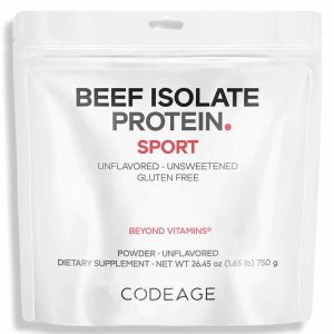 Beef Isolate Protein Powder Unflavored, 1.65 Lbs, by Codeage