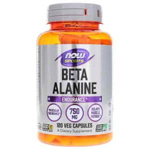 Beta-Alanine 750 Mg, 120 Veg Capsules, by NOW Foods