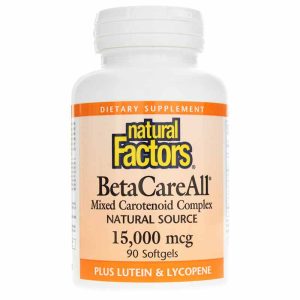 BetaCareAll Mixed Carotenoid Complex 25000 IU, 90 Softge, by Natural Factors