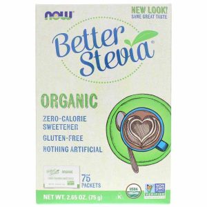 Better Stevia Organic Sweetener Packets, 75 Packets, by NOW Foods