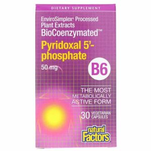 BioCoenzymated Pyridoxal 5' Phosphate 50 Mg, 30 Veg Cap, by Natural Factors