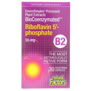 BioCoenzymated Riboflavin 5' Phosphate 50 Mg, 30 Veg Cap, by Natural Factors