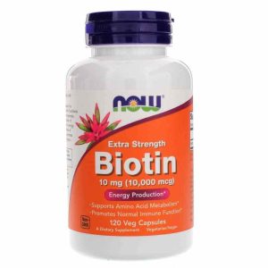 Biotin 10 Mg Extra Strength, 120 Veg Capsules, by NOW Foods
