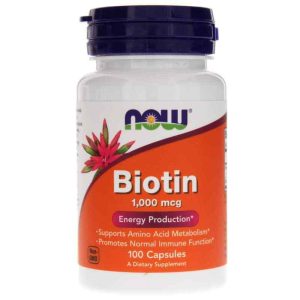 Biotin 1000 Mcg, 100 Capsules, by NOW Foods
