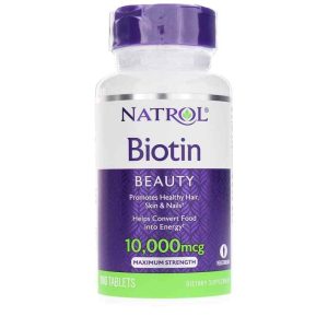 Biotin 10000 Mcg Maximum Strength, 100 Tablets, by Natrol