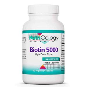 Biotin 5000, 60 Veg Capsules, by Nutricology