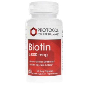 Biotin 5,000 Mcg, 90 Veg Capsules, by Protocol For Life Balance