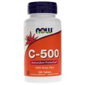 C-500 with Rose Hips, 100 Tablets, by NOW Foods