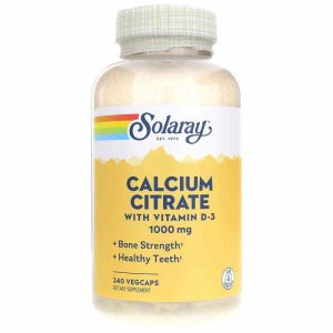 Calcium Citrate 1,000 Mg plus Vitamin D-3, 240 Capsules, by Solaray