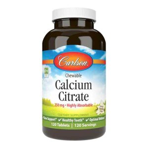 Calcium Citrate Chewable 250 Mg, 120 Tablets, by Carlson Labs
