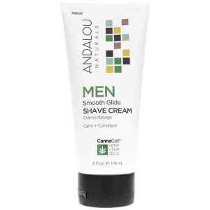 CannaCell Men Smooth Glide Shave Cream, 6 Oz, by Andalou Naturals