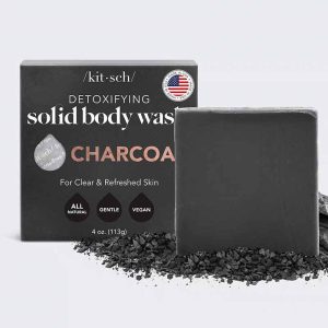 Charcoal Detoxifying Body Wash Bar, 4 Oz, by Kitsch