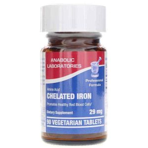 Chelated Iron 29 Mg, 90 Veg Tablets, by Anabolic Laboratories