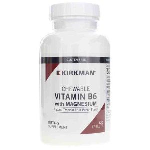 Chewable Vitamin B6 with Magnesium, 120 Tablets, by Kirkman